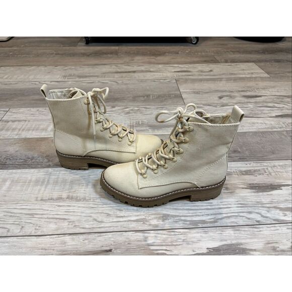 Universal Thread Cream Parker Combat Boots Size 7 1/2 - Picture 1 of 13